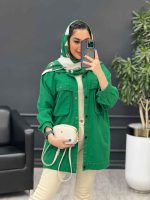 مانتو کتان چهار جیب پرچ پارلا کد 4751 - تصویر 13