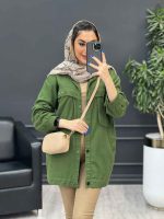 مانتو کتان چهار جیب پرچ پارلا کد 4751 - تصویر 2