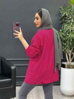 مانتو کتان چهار جیب پرچ پارلا کد 4751 - تصویر 18