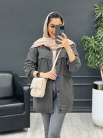 مانتو کتان چهار جیب پرچ پارلا کد 4751 - تصویر 3