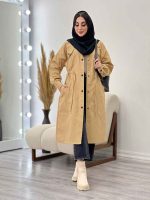 بارانی بلند چهارجیب کمرگت کد 5427 - تصویر 7