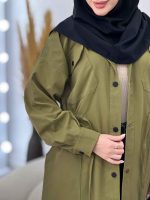 بارانی بلند چهارجیب کمرگت کد 5427 - تصویر 12