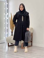 بارانی بلند چهارجیب کمرگت کد 5427 - تصویر 4