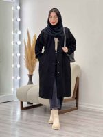 بارانی بلند چهارجیب کمرگت کد 5427 - تصویر 6