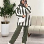ست بافت راه راه مهناز کد 5603