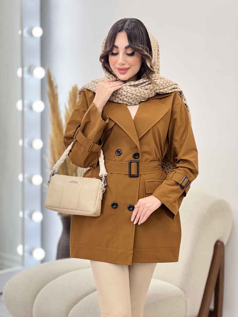 بارانی سرجیب دوبل ژیله دار کد 5608 بارانی سرجیب دوبل ژیله دار کد 5608