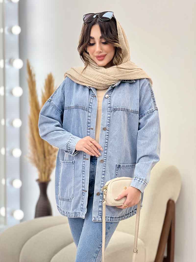 مانتو جین دو جیب فاریا کد 5637 مانتو جین دو جیب فاریا کد 5637