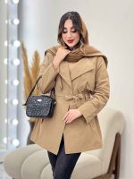 بارانی ژیله پاگن کمر دار کد 5643 - تصویر 13