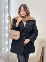 بارانی ژیله پاگن کمر دار کد 5643 - تصویر 4