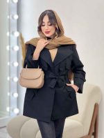 بارانی ژیله پاگن کمر دار کد 5643 - تصویر 8