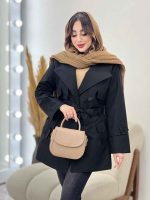 بارانی ژیله پاگن کمر دار کد 5643 - تصویر 14