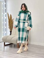 پیراهن بلند چهارخونه آستین پیله کد 5526 - تصویر 9