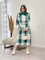 پیراهن بلند چهارخونه آستین پیله کد 5526 - تصویر 17