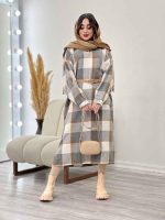 پیراهن بلند چهارخونه آستین پیله کد 5526 - تصویر 8
