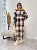 پیراهن بلند چهارخونه آستین پیله کد 5526 - تصویر 6