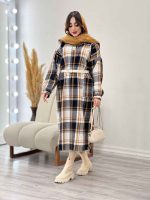 پیراهن بلند چهارخونه آستین پیله کد 5526 - تصویر 14