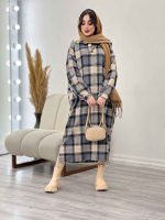 پیراهن بلند چهارخونه آستین پیله کد 5526 - تصویر 21