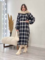 پیراهن بلند چهارخونه آستین پیله کد 5526 - تصویر 20
