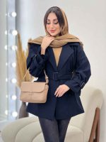 بارانی دو جیب نیلوفر کد 5628 - تصویر 2