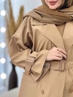 بارانی دو جیب نیلوفر کد 5628 - تصویر 4