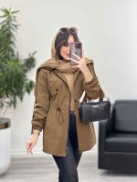بارانی بغل سه دکمه کلاهدار کد 5649 - تصویر 33