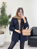 بارانی بغل سه دکمه کلاهدار کد 5649 - تصویر 25