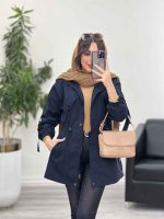 بارانی بغل سه دکمه کلاهدار کد 5649 - تصویر 11