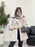 بارانی بغل سه دکمه کلاهدار کد 5649 - تصویر 7