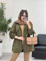 بارانی بغل سه دکمه کلاهدار کد 5649 - تصویر 21