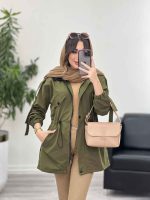 بارانی بغل سه دکمه کلاهدار کد 5649 - تصویر 6