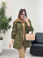 بارانی بغل سه دکمه کلاهدار کد 5649 - تصویر 32