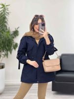 بارانی بغل سه دکمه کلاهدار کد 5649 - تصویر 15