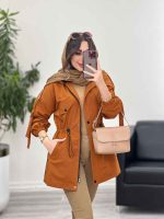 بارانی بغل سه دکمه کلاهدار کد 5649 - تصویر 24