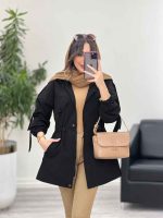 بارانی بغل سه دکمه کلاهدار کد 5649 - تصویر 23