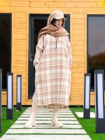 پیراهن بلند چهارخونه کلاهدار کد 5509 - تصویر 28