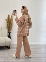 ست بافت و شلوار راه راه محنا کد 5648 - تصویر 9
