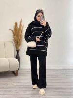 ست بافت و شلوار راه راه محنا کد 5648 - تصویر 13