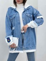جین کلاهدار آستین جیب کد 5653