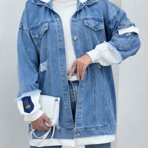 جین کلاهدار آستین جیب کد 5653