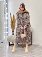 پیراهن بلند چهارخونه کلاهدار کد 5509 - تصویر 27