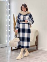 پیراهن بلند چهارخونه کلاهدار کد 5509 - تصویر 23