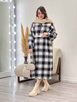 پیراهن بلند چهارخونه کلاهدار کد 5509 - تصویر 11