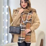 بارانی ترکیبی بغل کش کد 5449