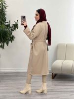 بارانی بلند چهارجیب کمر دار کد 5559 - تصویر 12