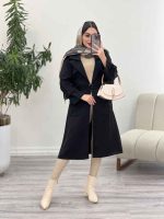 بارانی بلند چهارجیب کمر دار کد 5559 - تصویر 3