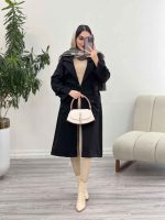 بارانی بلند چهارجیب کمر دار کد 5559 - تصویر 6