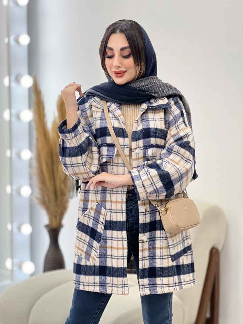 شکت چهارخونه جیب نما جانان کد 5669 شکت چهارخونه جیب نما جانان کد 5669
