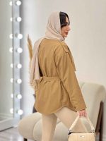 بارانی ژیله دکمه دار روژین کد 5672 - تصویر 10