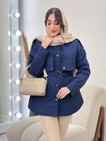 بارانی ژیله دکمه دار روژین کد 5672 - تصویر 9