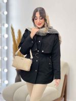 بارانی ژیله دکمه دار روژین کد 5672 - تصویر 18